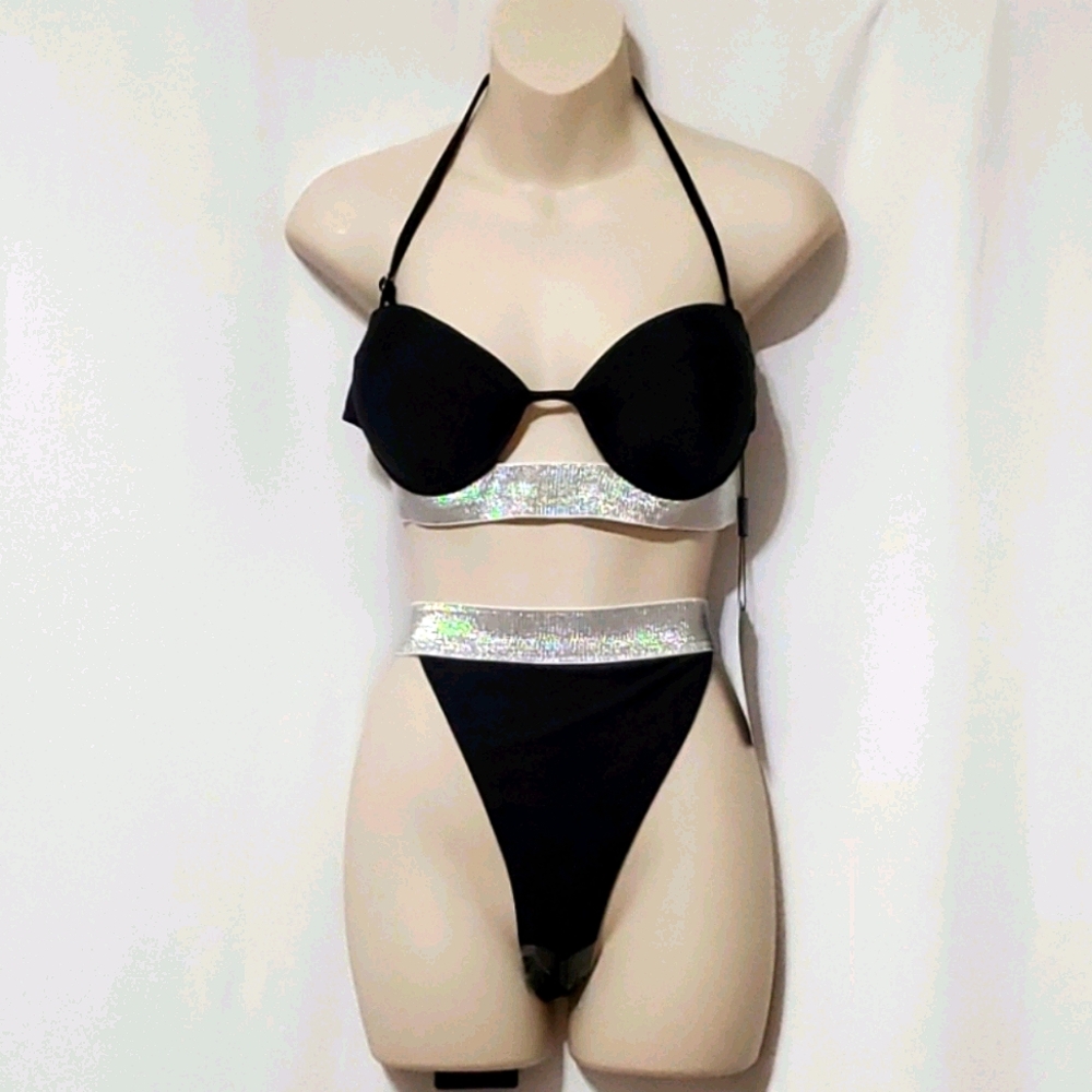 Black Push Up Bikini Set